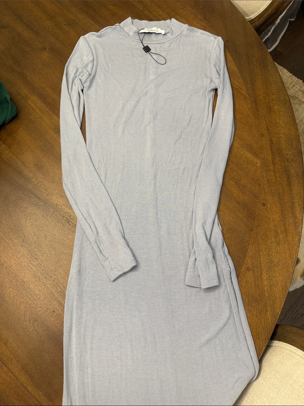 Style Addict Light Blue Long Sleeve Knit Dress